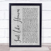 The Cure Just Like Heaven Rustic Script Grey Song Lyric Quote Print