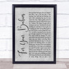 Simply Red For Your Babies Rustic Script Grey Song Lyric Quote Print