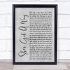 Billy Joel She's Got A Way Rustic Script Grey Song Lyric Quote Print