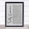 The Stone Roses Sally Cinnamon Rustic Script Grey Song Lyric Quote Print