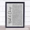 Scorpions Wind of Change Rustic Script Grey Song Lyric Quote Print