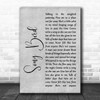 Oasis Grey Song Bird Rustic Script Grey Song Lyric Quote Print