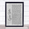 The Rolling Stones Gimme Shelter Rustic Script Grey Song Lyric Quote Print