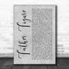 George Michael Father Figure Rustic Script Grey Song Lyric Quote Print