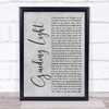 Mumford & Sons Guiding Light Rustic Script Grey Song Lyric Quote Print