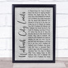 Tina Turner Nutbush City Limits Rustic Script Grey Song Lyric Print