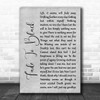 Metallica Fade To Black Rustic Script Grey Song Lyric Quote Print