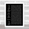 Shania Twain Man I Feel Like A Woman Black Script Song Lyric Music Wall Art Print