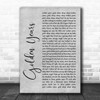 David Bowie Golden Years Rustic Script Grey Song Lyric Quote Print