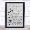 The Prodigy Out Of Space Rustic Script Grey Song Lyric Quote Print