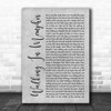 Marc Cohn Walking In Memphis Grey Rustic Script Song Lyric Print