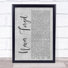 Take That Never Forget Rustic Script Grey Song Lyric Quote Print