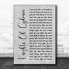 Muse Knights Of Cydonia Rustic Script Grey Song Lyric Print