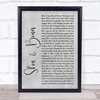 Eli Young Band Skin & Bones Rustic Script Grey Song Lyric Quote Print