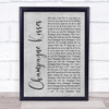 Jessie Ware Champagne Kisses Rustic Script Grey Song Lyric Print