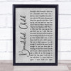 Fleetwood Mac Beautiful Child Rustic Script Grey Song Lyric Print