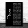 Sweet Female Attitude Flowers Black Script Song Lyric Music Wall Art Print