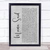 Metallica Mama Said Rustic Script Grey Song Lyric Quote Print