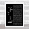 Take That Never Forget Black Script Song Lyric Music Wall Art Print
