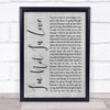 10cc I'm Not In Love Rustic Script Grey Song Lyric Print