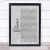 Guns N' Roses Patience Rustic Script Grey Song Lyric Quote Print