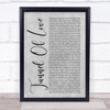 Dire Straits Tunnel Of Love Rustic Script Grey Song Lyric Print