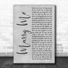 Train Marry Me Rustic Script Grey Song Lyric Quote Print