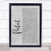 Ed Sheeran & Beyonce Perfect Rustic Script Grey Song Lyric Quote Print