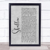 Lady Gaga & Bradley Cooper Shallow Rustic Script Grey Song Lyric Print