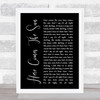 The Beatles Here Comes The Sun Black Script Song Lyric Music Wall Art Print