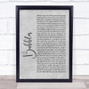 Biffy Clyro Bubbles Rustic Script Grey Song Lyric Quote Print