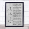 Simple Plan Gone Too Soon Rustic Script Grey Song Lyric Print