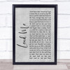 Kip Moore Lead Me Rustic Script Grey Song Lyric Quote Print