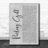 Our Hollow, Our Home Parting Gift Grey Rustic Script Song Lyric Print