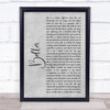 Gerry Cinnamon Belter Rustic Script Grey Song Lyric Quote Print