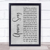 John Denver Annie's Song Grey Rustic Script Song Lyric Print