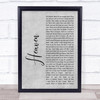 Bryan Adams Heaven Rustic Script Grey Song Lyric Quote Print