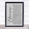 Jamie Foxx Extravaganza Rustic Script Grey Song Lyric Print