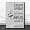 Enrique Iglesias Hero Rustic Script Grey Song Lyric Quote Print