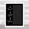 The Greatest Showman From Now On Black Script Song Lyric Music Wall Art Print