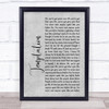 New Order Temptation Rustic Script Grey Song Lyric Print