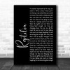 The Strokes Reptilia Black Script Song Lyric Music Wall Art Print