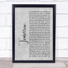 James Tomorrow Rustic Script Grey Song Lyric Print