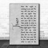 twenty one pilots Truce Rustic Script Grey Song Lyric Print