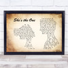Robbie Williams She's The One Man Lady Couple Song Lyric Print