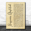 Above & Beyond Happiness Amplified Rustic Script Song Lyric Print