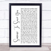 Nickelback Far Away Rustic Script Song Lyric Print