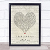 Foreigner I don't want to live without you Script Heart Song Lyric Print
