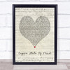 Alicia Keys Empire State Of Mind Script Heart Song Lyric Print