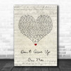 Andy Grammer Don't Give Up On Me Script Heart Song Lyric Print
